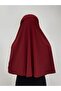 One Piece Practical Large Ready Made Scarf Hijap Claret Red Color Prayer Cloth - 4