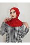 وشاح جاهز مزود بمشبك وشال Hijap باللون الأحمر - 2