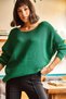Women's Grass Green Thessaloniki Casual Knitwear Sweater KZK-19000051 - 2
