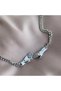 Gray Double Magnet Double Hand Lover Metal Chain Necklace Jewelry - 2