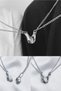 Gray Double Magnet Double Hand Lover Metal Chain Necklace Jewelry - 4