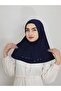 Snap Fastener Ready Scarf Shawl Hijap Navy Blue Color - 2