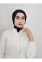 Snap Fastener Ready Scarf Shawl Hijap Navy Blue Color - 6