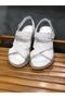 Full Orthopedic Genuine Leather Padded Sole White Velcro Sandals - 2