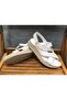 Full Orthopedic Genuine Leather Padded Sole White Velcro Sandals - 3