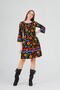 Women's Black Divitin Floral Flannel Cat Original Skirt Plain Stripe Winter Dress - 3