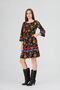Women's Black Divitin Floral Flannel Cat Original Skirt Plain Stripe Winter Dress - 5