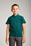 Unisex Children's Polo Neck Short Sleeve Nephti Green School Combed Cotton T-shirt