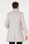Men's Gray White Stand-Up Belted Collar Stamp Ezel Coat - 3