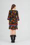 Women's Black Divitin Floral Flannel Cat Original Skirt Plain Stripe Winter Dress - 6
