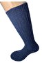 Corded Knee-Length Women's Socks Seamless Nopeli Cotton Thread Navy Blue