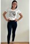 Women's High Waist Elastic Waist Jeans - 2