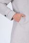 Men's Gray White Stand-Up Belted Collar Stamp Ezel Coat - 5