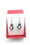 Murano Glass Black Penguin Earrings