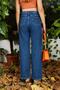 Blue High Waist Wide Leg Jean Trousers - 3