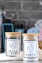 2 Pack Marasca Cotton Bud and Cotton Jar Cotton Jar Glass Jar with Bamboo Lid - 2