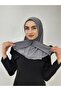 Snap Fastener Ready Scarf Shawl Hijap Gray Color - 2