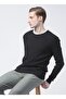 سترة Benjamin-f Crewneck Basicjacquard للرجال باللون الأسود