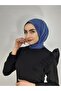 Snap Fastener Ready Scarf Shawl Bonnet Hijap Indigo Color