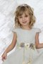 Girl's Floral Detailed Gold Sequined Light Gray Evening Dress - 5
