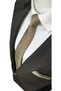 Beige Colored Oxford Dobby Self Patterned Tie and Handkerchief