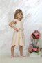 Girl's Flower Detailed Gold Sequin Powder Dress - 3