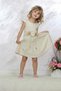 Girl's Eid Dress, Flower Detailed Gold Sequin Cream Evening Dress - 3