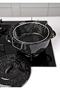 Enamel Frying Pot with Black Lid