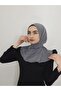 Snap Fastener Ready Scarf Shawl Hijap Gray Color - 4
