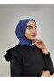 Snap Fastener Ready Scarf Shawl Bonnet Hijap Indigo Color - 5