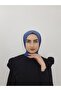 Snap Fastener Ready Scarf Shawl Bonnet Hijap Indigo Color - 6