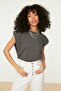 تيشيرت محبوك بقصة أساسية ورقبة دائرية من القطن بنسبة 100% باللون الأنثراسيت TWOSS20TS0021 - 5