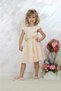 Girl's Flower Detailed Gold Sequin Powder Dress