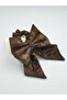 Melkady 395 - Faux Leather Hair Rubber with Bow Scarf - 2