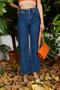 Blue High Waist Wide Leg Jean Trousers