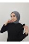 Snap Fastener Ready Scarf Shawl Hijap Gray Color - 5
