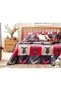 Patchy Deers Flannel Single Duvet Cover Set 160x220 Cm Dark Blue-New Year's Special