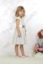 Girl's Floral Detailed Gold Sequined Light Gray Evening Dress - 2