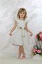 Girl's Floral Detailed Gold Sequined Light Gray Evening Dress - 3
