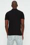 Black Slim/Narrow Cut Textured Button 100% Cotton Polo Neck T-Shirt Tmnss20Po0002 - 5