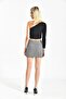Slit Houndstooth Patterned Mini Skirt - 3