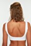Beyaz Seamless/Dikişsiz Balensiz Kapsız Kalın Askılı Bralette Örme Sütyen THMAW22SU0025 - 9