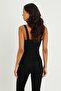 Women's Black Front Gathered Crop Blouse B189 - 5