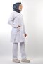 Two Snaps Judge Collar Hijab Suit Nurse and Doctor Uniform White - 3
