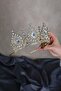 Ahu Drop Crystal Jewelled Bridal Henna Crown - 2