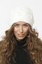 Women's 4 Basket Knit Lined Solid Color Knitwear Beret Cream