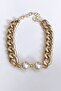 Pearl Detail Thick Chain Necklace - 3