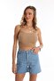 Women's High Waist Denim Shorts Light Blue
