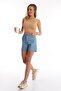 Women's High Waist Denim Shorts Light Blue - 6