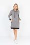 Black Patterned Long Sleeve High Collar Zipper Pocket Detailed Sports Dress Tunic